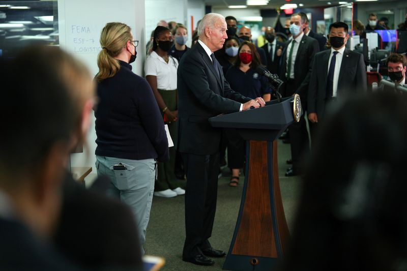 Biden visits FEMA headquarters for Ida briefing