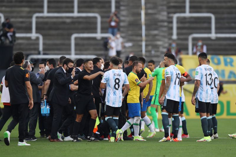 Soccer-Brazil v Argentina suspended after health officials intervene over quarantine breach