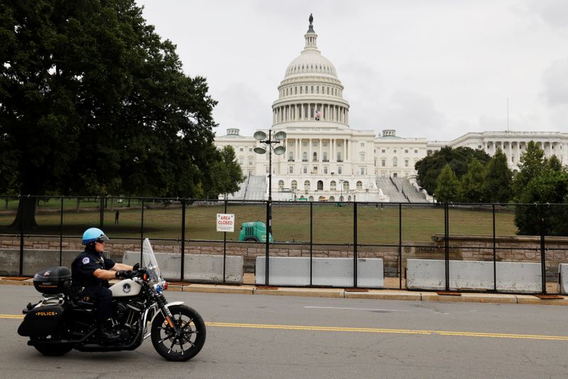Amid high security, small pro-Trump crowd rallies at U.S. Capitol