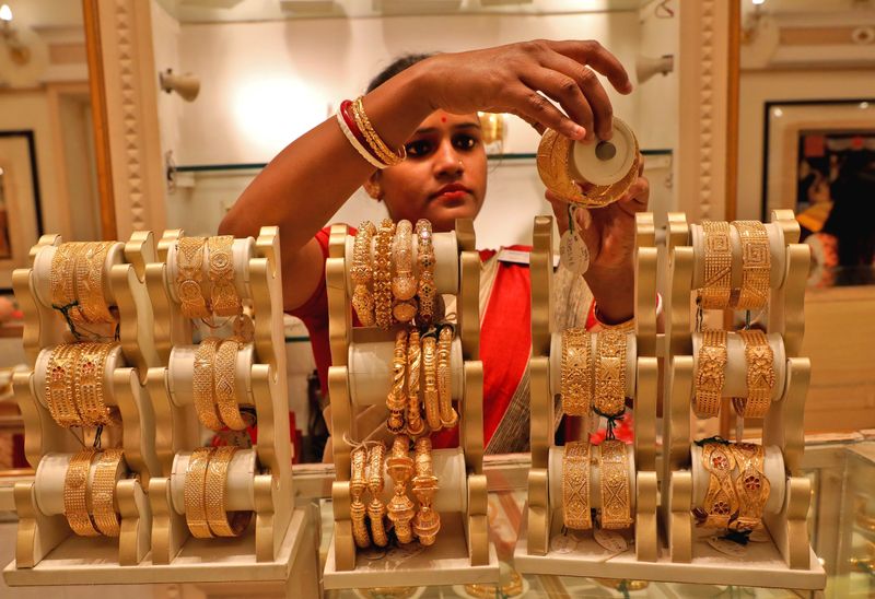 Gold prices edge up as dollar rally eases